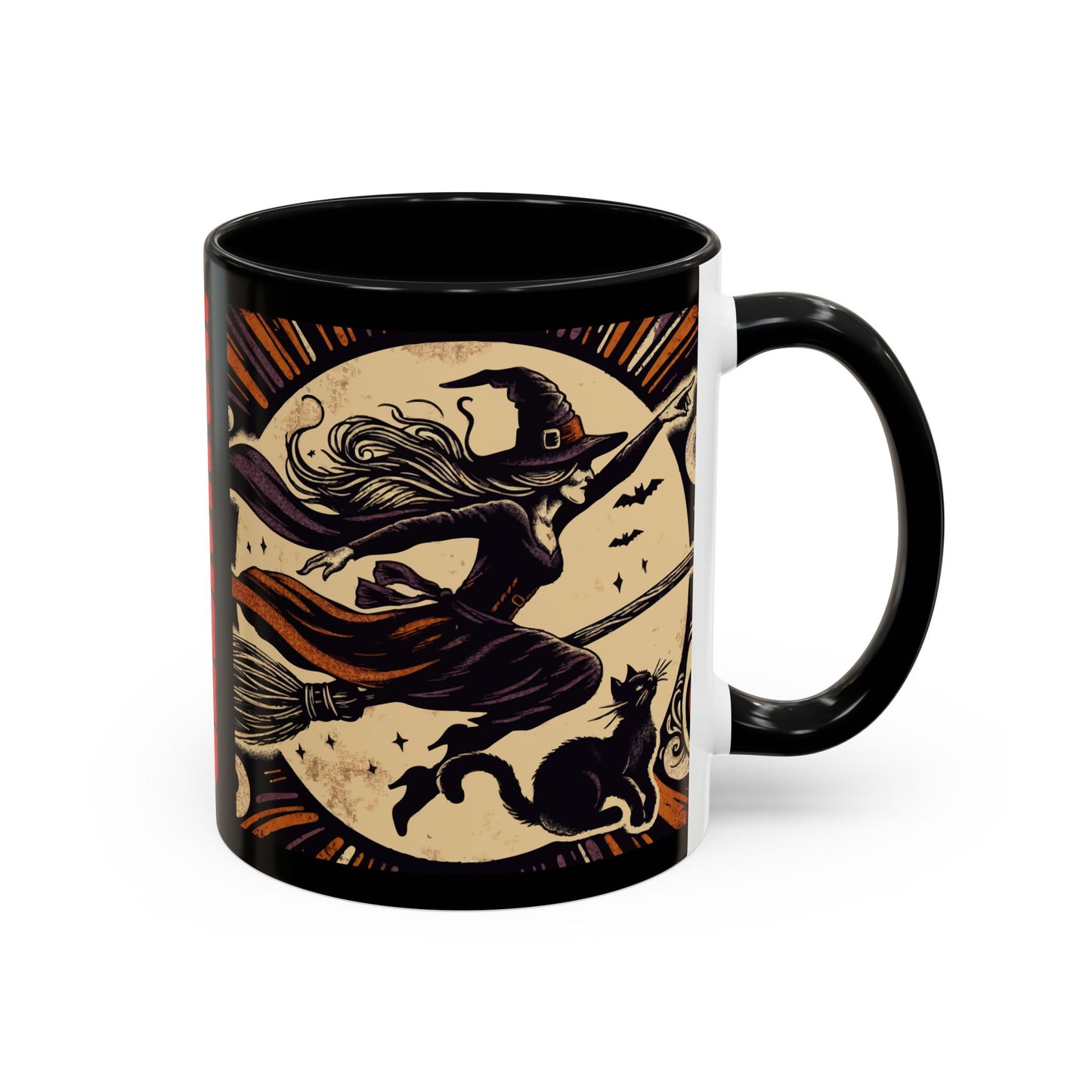 Halloween-Themed Accent Coffee Mug, Coffee Cup for Witch Lovers, Haunted Mug for Spooky Season, Unique Gift for Halloween, Witch Decor