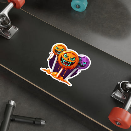 Halloween Die-Cut Stickers, Cute Halloween Decor, Spooky Stickers for Laptops, Trick-or-Treat Decor, Gift for Halloween Lovers