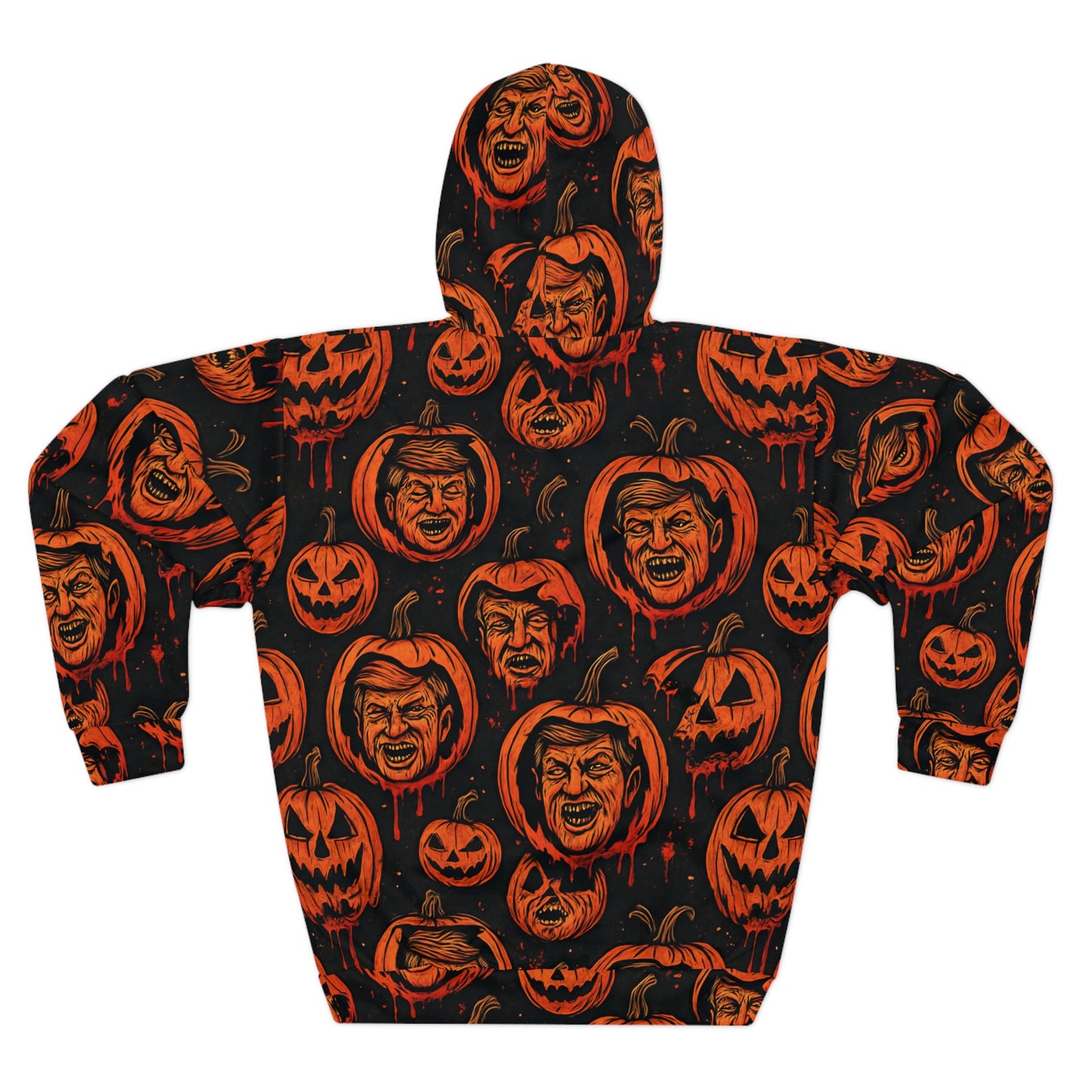 Halloween Horror Unisex Pullover Hoodie, Funny Pumpkin Hoodie, Unique Graphic Hoodie, Spooky Apparel, Perfect for Fall Celebrations