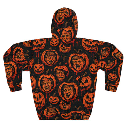 Halloween Horror Unisex Pullover Hoodie, Funny Pumpkin Hoodie, Unique Graphic Hoodie, Spooky Apparel, Perfect for Fall Celebrations