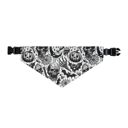 Pet Bandana Collar with Halloween Skull Design, Dog Accessory, Pet Costume, Spooky Outfit, Gift for Dog Lovers, Halloween Decor