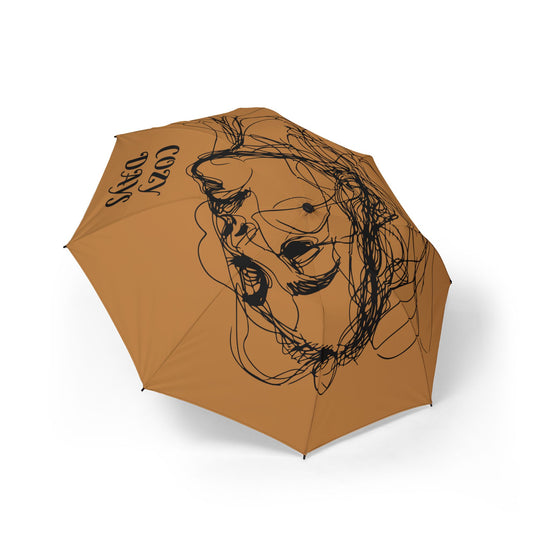 Stylish Foldable Umbrella, Unique Art Umbrella, Automatic Rain Umbrella, Gift for Artists, Chic Travel Umbrella