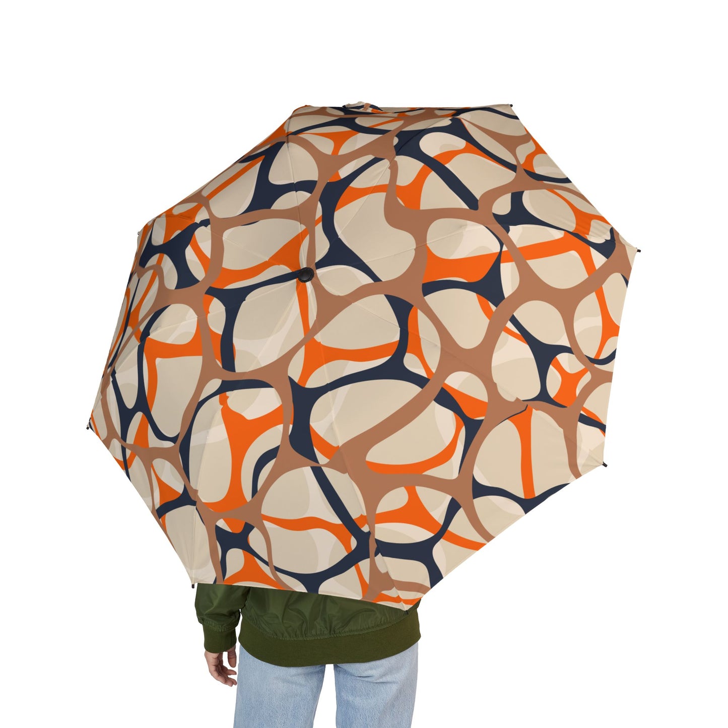 Chic Patterned Folding Umbrella | Stylish Rain Protection, Portable Travel Accessory