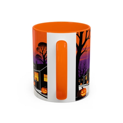 Halloween-Themed Accent Coffee Mug, Spooky Autumn Decor, Pumpkin Coffee Cup, Fall Gift, October Celebration