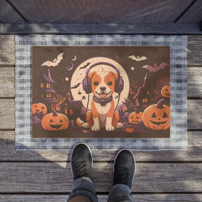 Halloween Dog Coaster Doormat, Spooky Welcome Mat, Pet Lover Gift, Dog Decor, Fall Home Decoration