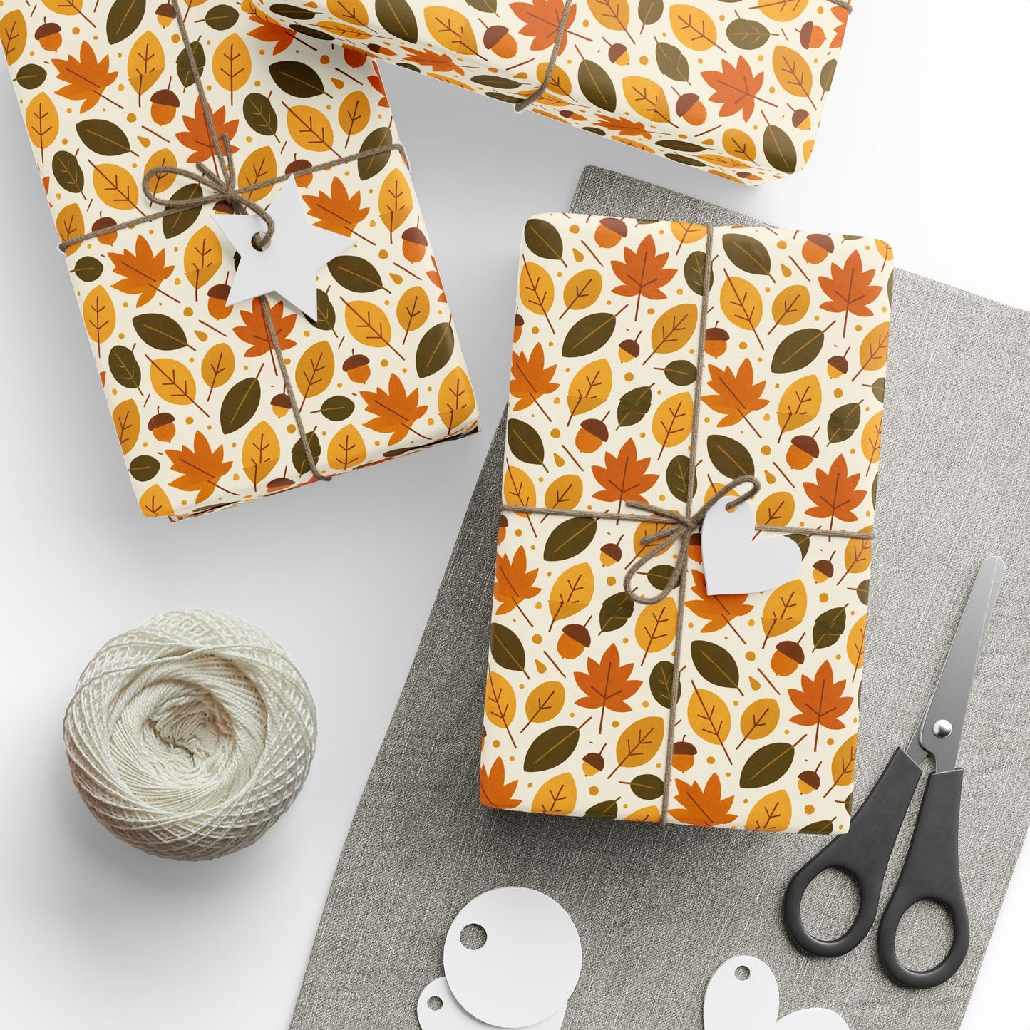 Autumn-Themed Wrapping Paper, Fall Leaves Gift Wrap, Seasonal Gift Wrapping, Eco-Friendly Wrap, Thanksgiving Party Supplies