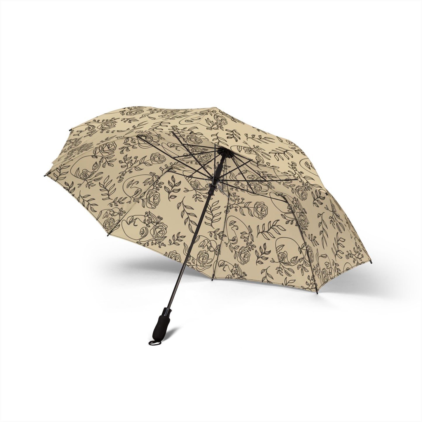 Floral Design Semi-Automatic Foldable Umbrella, Stylish Rain Gear, Travel Umbrella, Gift for Her, Unique Weather Accessory