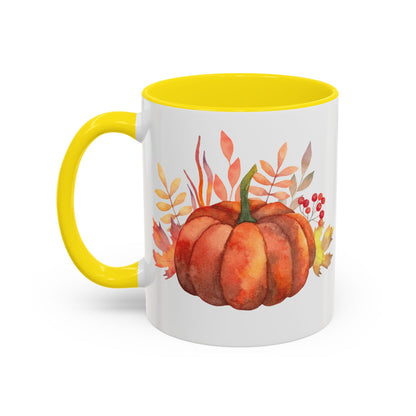 Cozy Pumpkin Accent Coffee Mug | Fall Decor, Gift for Autumn Lovers, Thanksgiving Mug, Pumpkin Spice Latte Cup, Holiday Drinkware