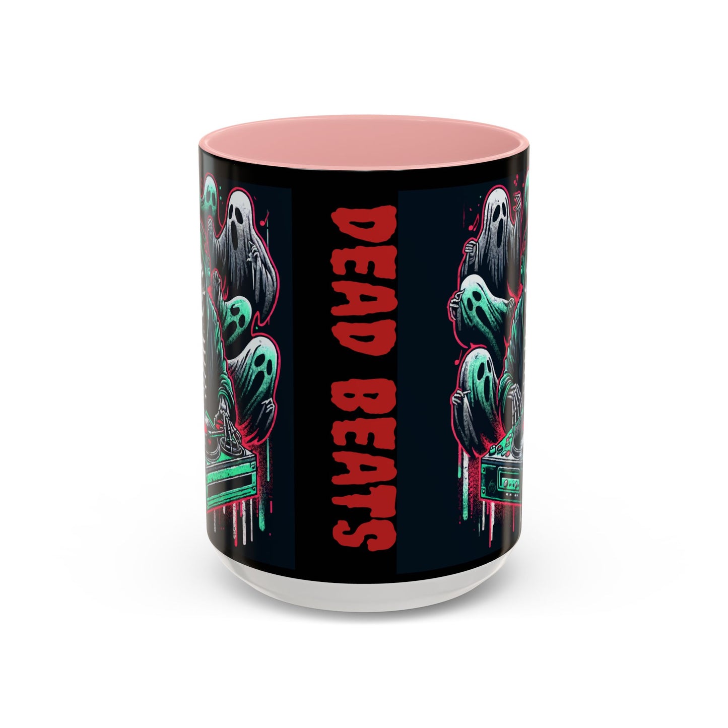 Gothic Coffee Mug, Spooky Mug, Halloween Gift, Ghost-Themed Drinkware, DJ Skull Mug, Music Lover’s Mug