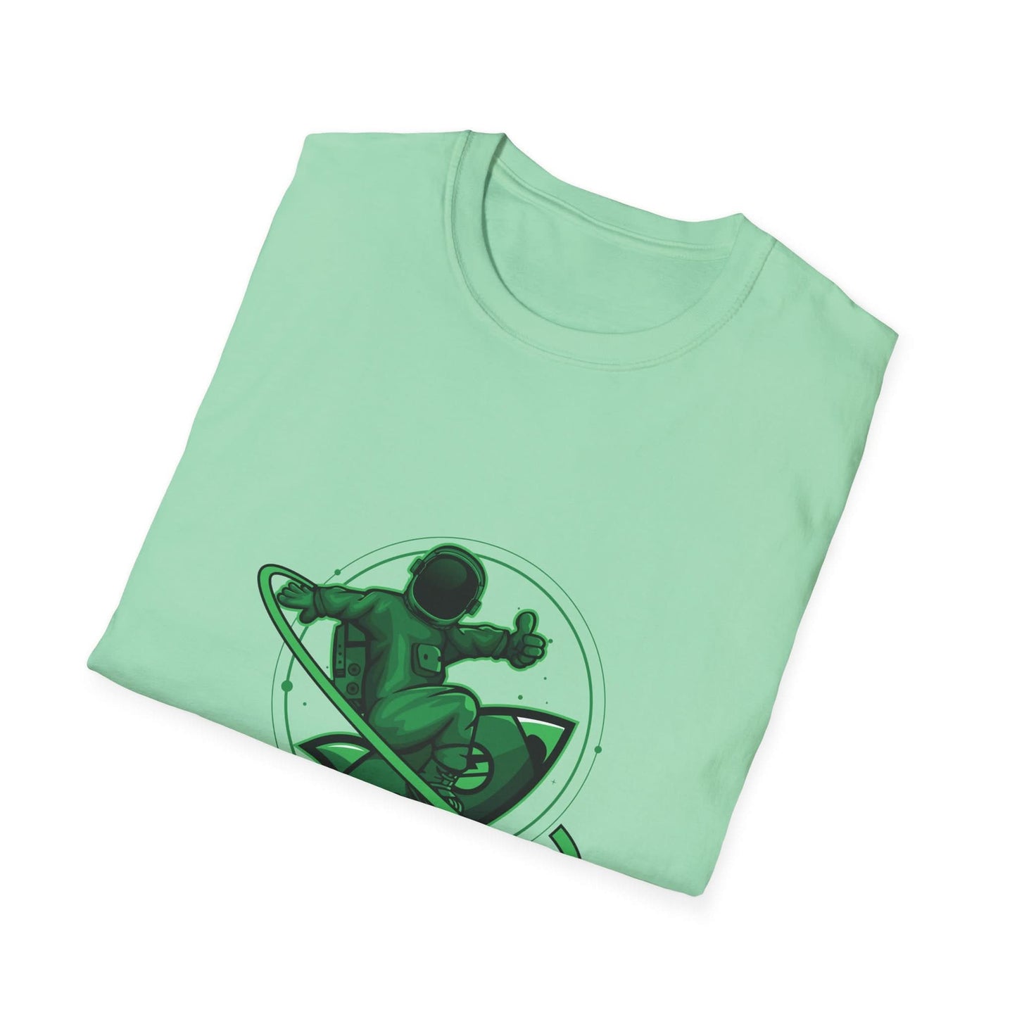 Green Astronaut Flying in Space - Mleem