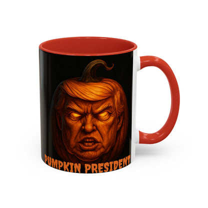 Halloween Pumpkin President Mug, Fun Gift for Coffee Lovers, Spooky Decor, Trick or Treat, Autumn Vibes, Unique Collectible