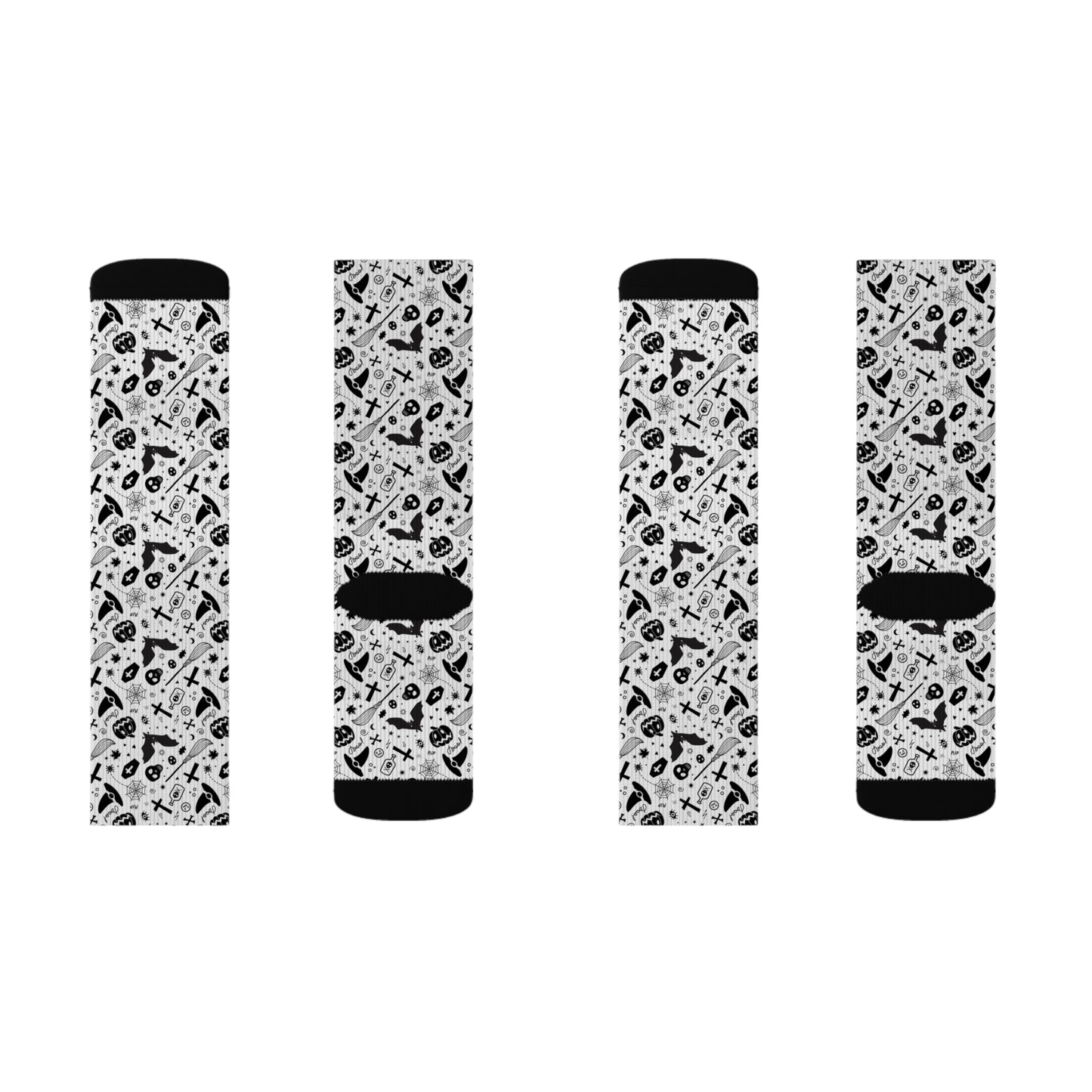 Spooky-Themed Sublimation Socks, Halloween Gift, Fun Patterned Socks, Creative Style, Unique Accessories, Perfect for Holidays
