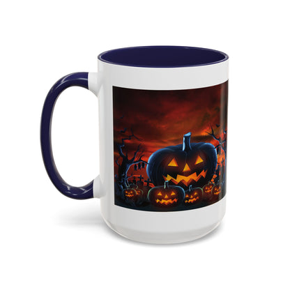 Halloween Pumpkin Accent Mug, Spooky Coffee Cup, Fall Decor, Trick or Treat Gift, Dark Themed Drinkware, Halloween 2023,