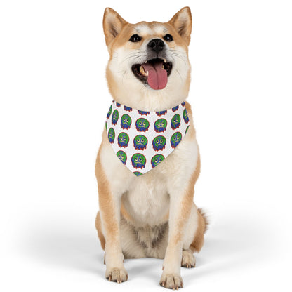 Pet Bandana Collar with Colorful Monster Design - Cute Dog Accessory for Halloween, Pet Costume, Dog Fashion, Dog Party, Puppy Gift