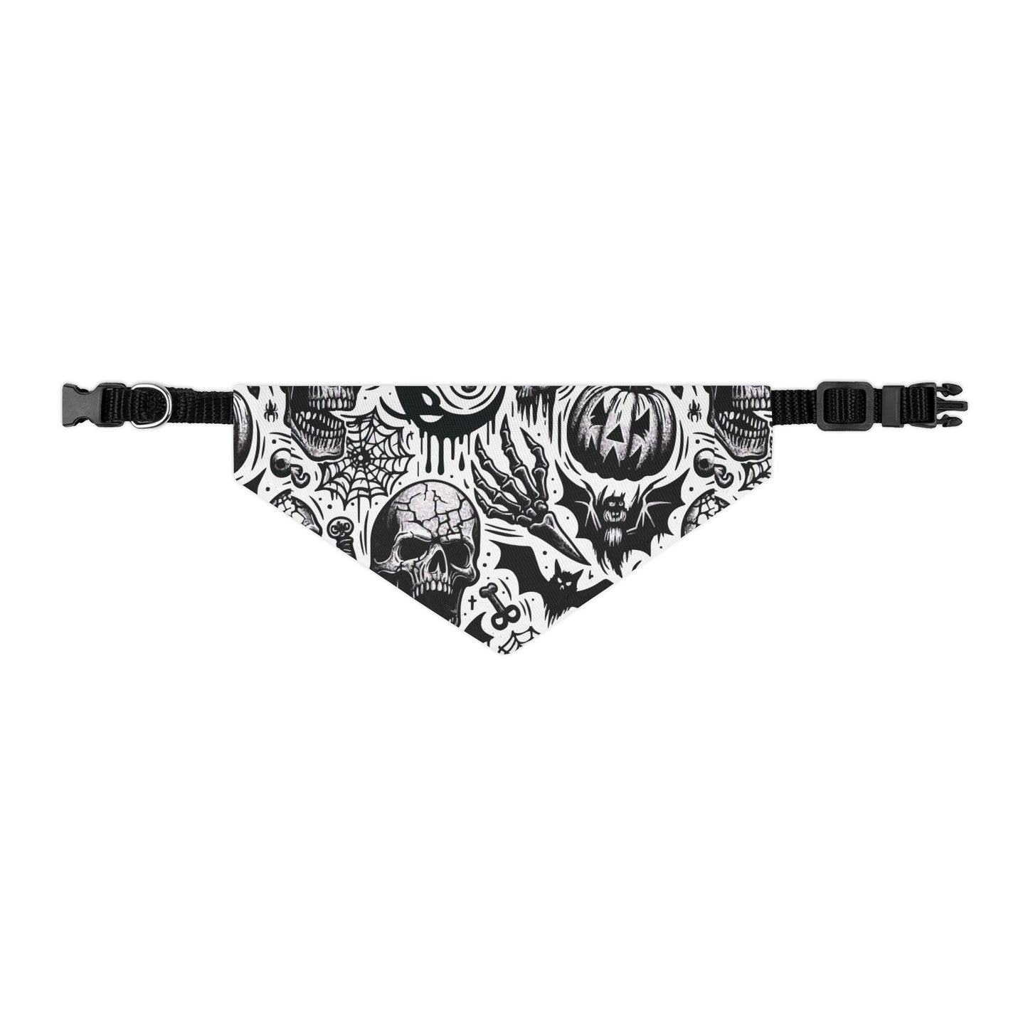 Pet Bandana Collar with Halloween Skull Design, Dog Accessory, Pet Costume, Spooky Outfit, Gift for Dog Lovers, Halloween Decor