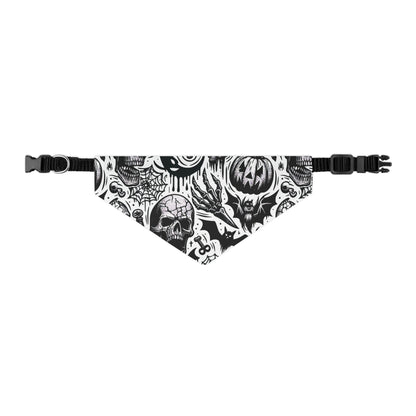 Pet Bandana Collar with Halloween Skull Design, Dog Accessory, Pet Costume, Spooky Outfit, Gift for Dog Lovers, Halloween Decor
