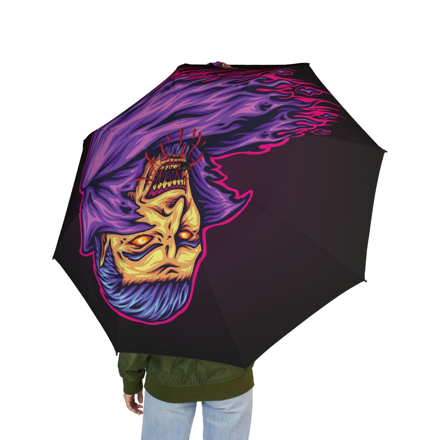 Gothic Art Umbrella, Unique Foldable Umbrella, Zombie Design Umbrella, Cool Gift for Halloween, Edgy Rain Accessory