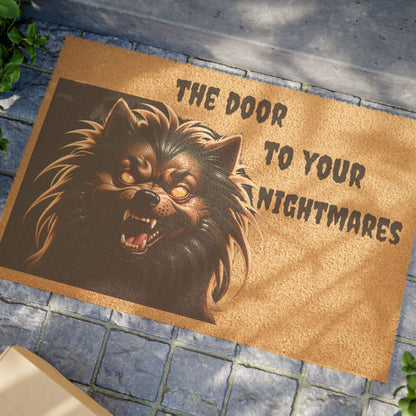 Spooky Wolf Doormat, Halloween Decor, Home Welcome Mat, Funny Door Mat, Gothic Entryway Rug