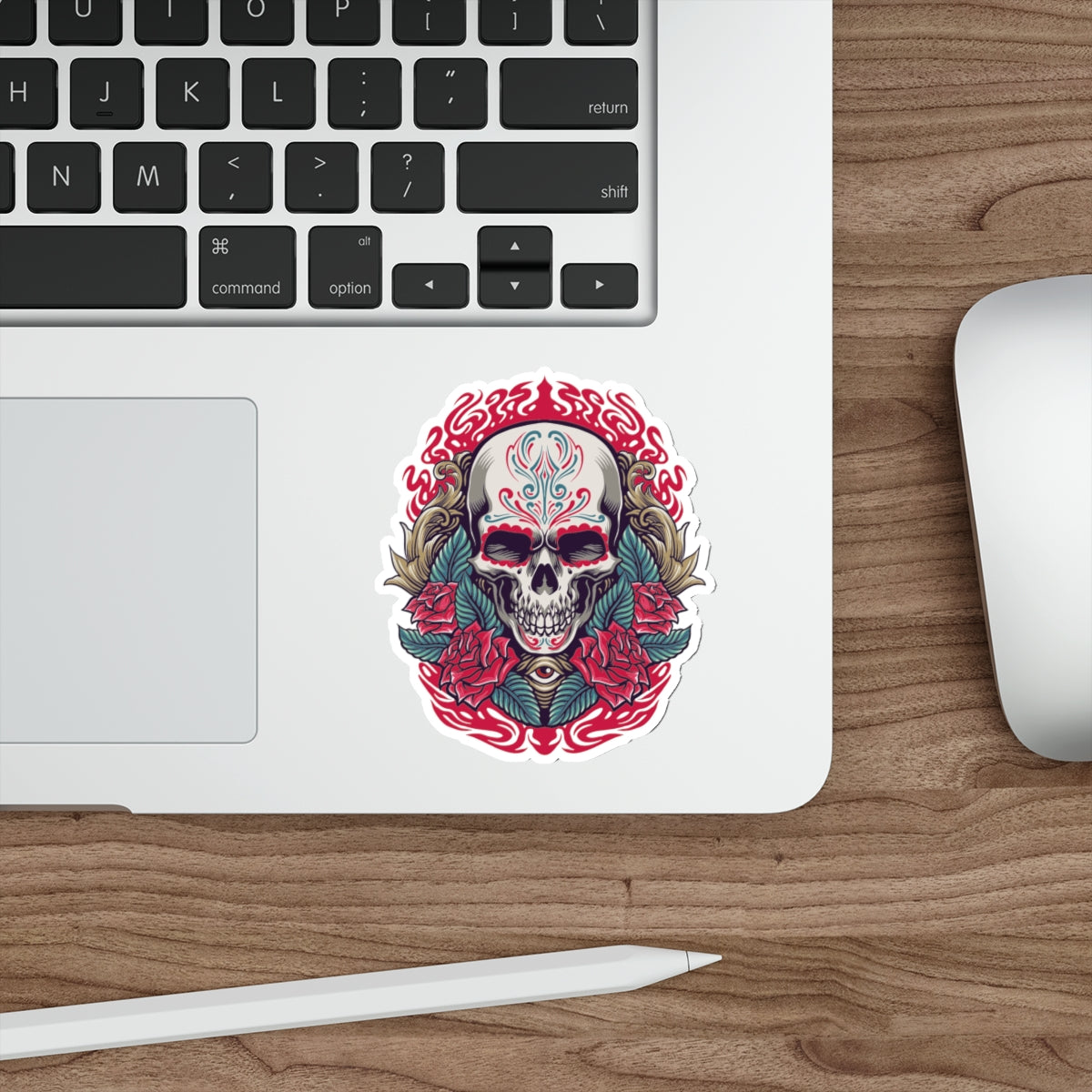 Vibrant Skull Die-Cut Stickers | Gothic Decor, Art Gifts, Laptop Stickers, Festivals, Unique Accessories