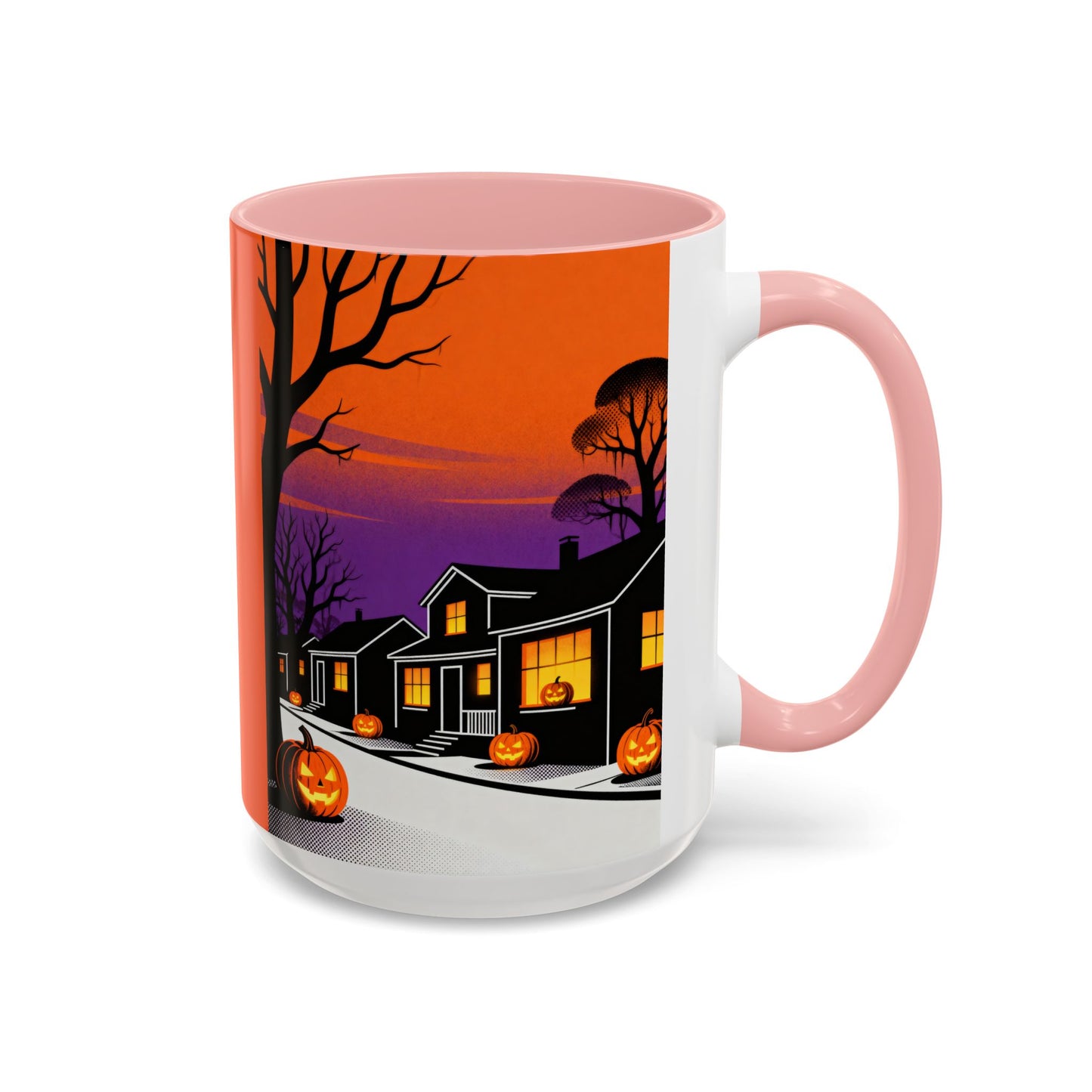 Halloween-Themed Accent Coffee Mug, Spooky Autumn Decor, Pumpkin Coffee Cup, Fall Gift, October Celebration