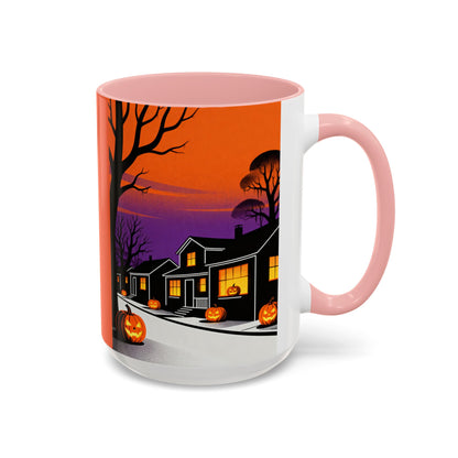 Halloween-Themed Accent Coffee Mug, Spooky Autumn Decor, Pumpkin Coffee Cup, Fall Gift, October Celebration
