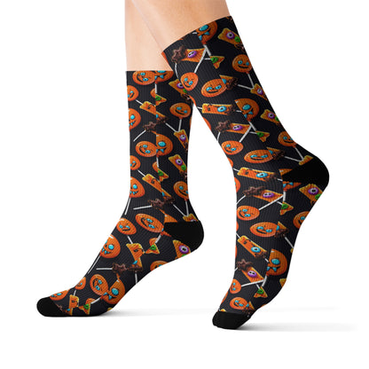 Spooktacular Halloween Socks, Fun Holiday Gift, Pumpkin Patterned Socks, Cozy Everyday Wear, Unique Fashion Accessory
