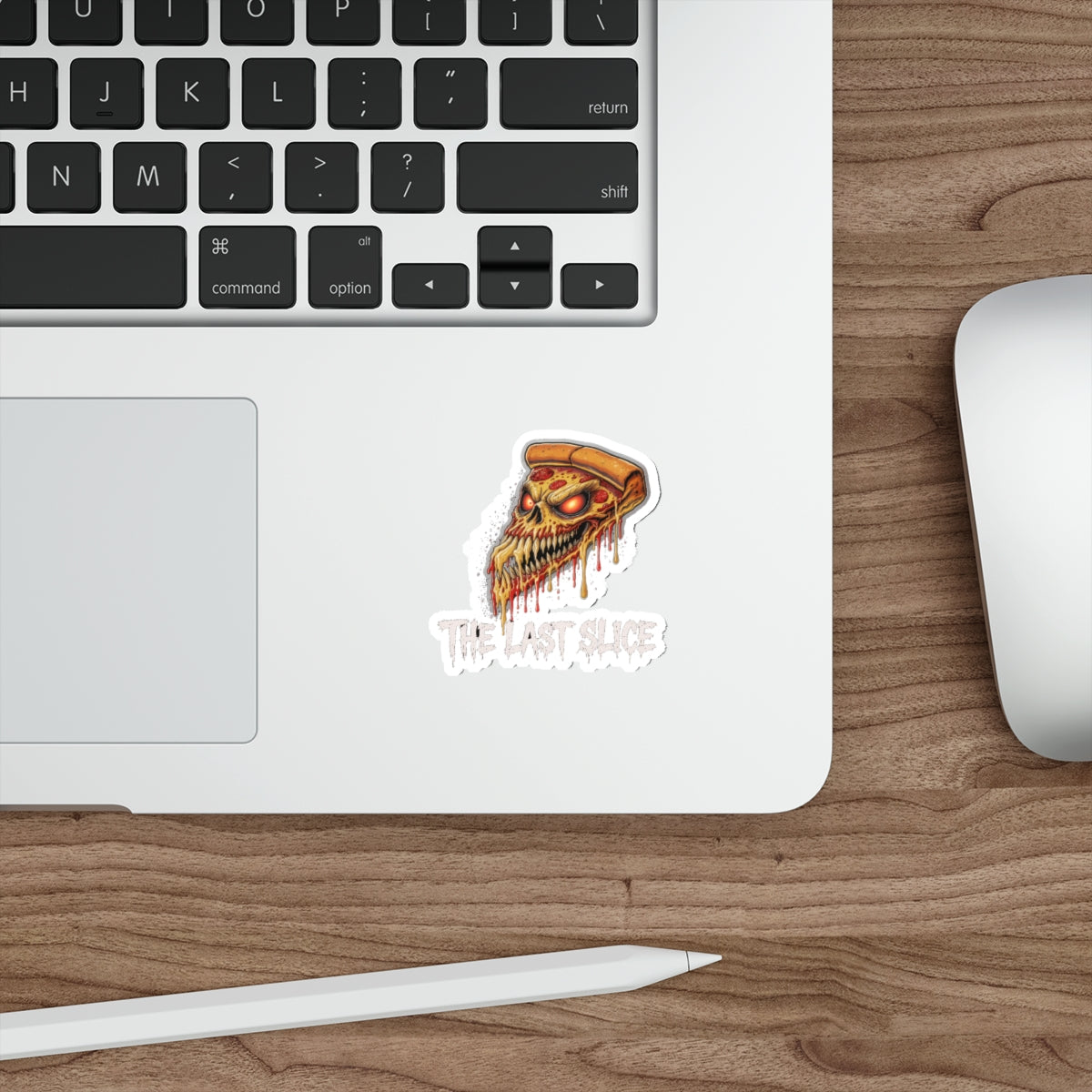 Die-Cut Stickers - The Last Slice, Edgy Vinyl Decals for Laptops, Bicycles, Water Bottles, Unique Gift Idea, Halloween Decor