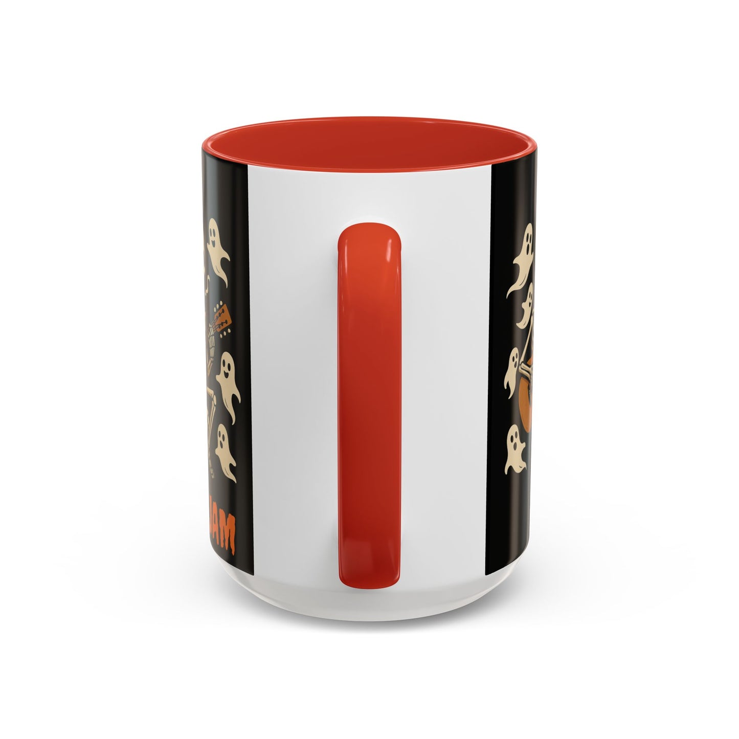 Spooky Skeleton Coffee Mug, Halloween Decor, Bone-Jam Ghost Mug, Gift for Music Lovers, Unique Drinkware