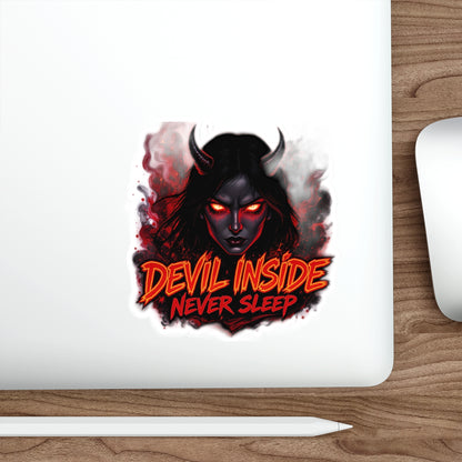 Devil Inside Die-Cut Stickers - Dark Aesthetic, Laptop Decals, Gothic Decor, Alternative Art, Halloween, Spooky Gifts