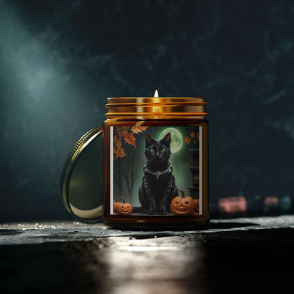 Halloween Cat Scented Candle, Cozy Home Decor, Gift for Cat Lovers, Fall Fragrance, Halloween Decoration, Aromatherapy Candle