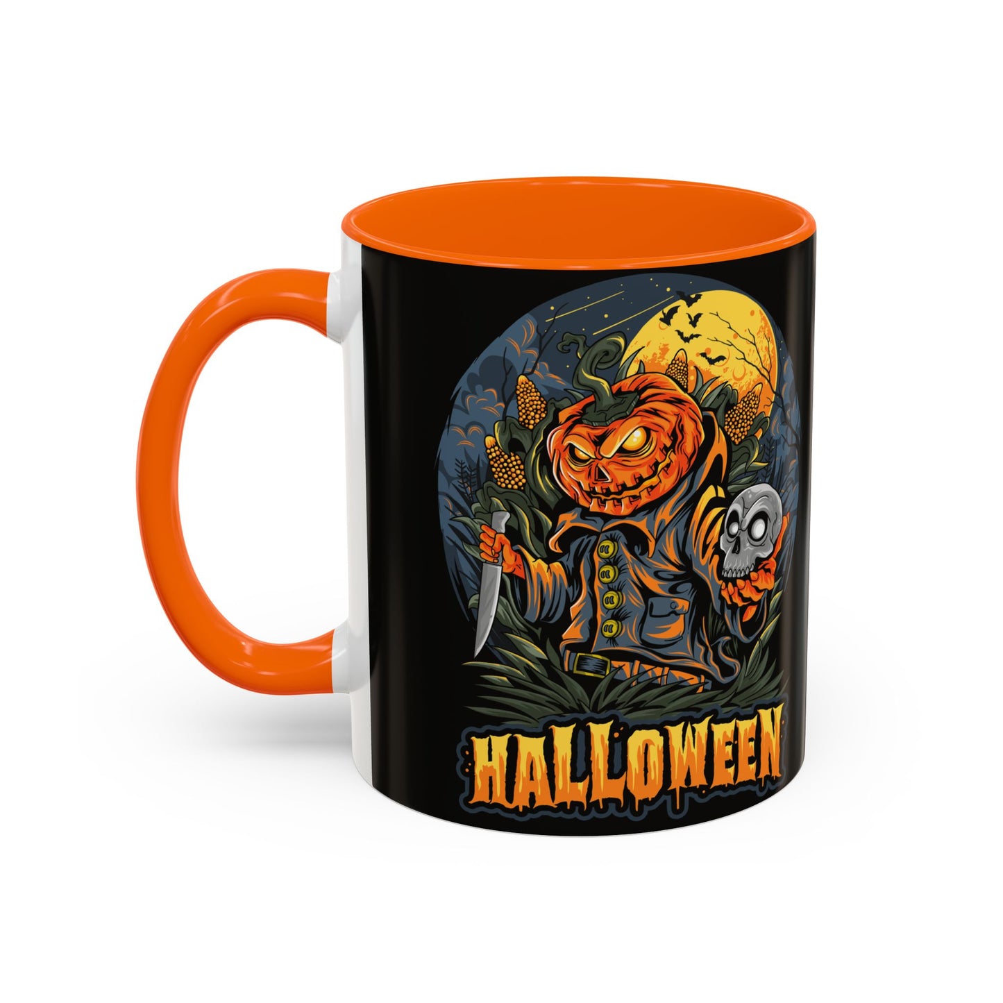 Halloween Pumpkin Coffee Mug, Spooky Mug, Fall Decor, Gift for Halloween Lovers, Black Mug, 11oz or 15oz