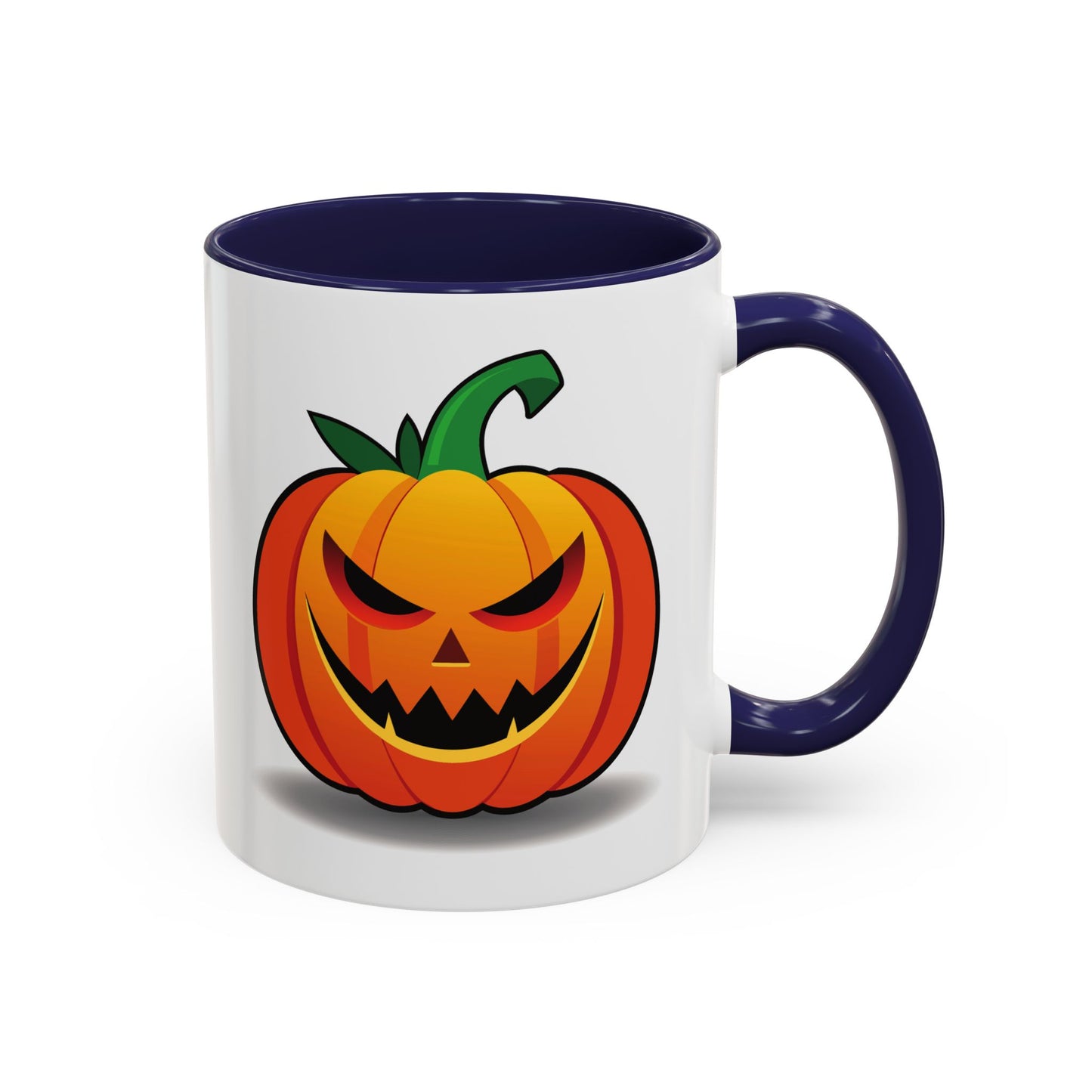 Halloween Pumpkin Accent Mug | Spooky Coffee Cup | Fall Decor | Pumpkin Art | Gift for Halloween Lovers, 11oz, 15oz