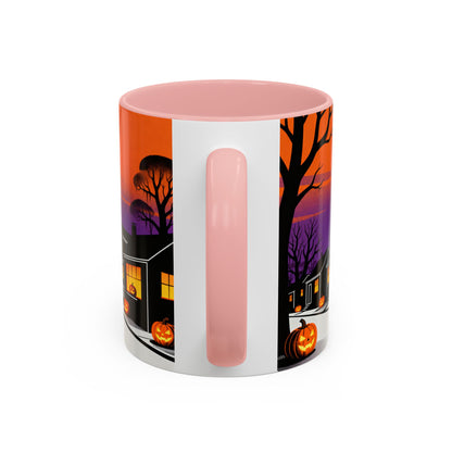 Halloween-Themed Accent Coffee Mug, Spooky Autumn Decor, Pumpkin Coffee Cup, Fall Gift, October Celebration