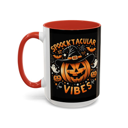 Halloween Accent Coffee Mug - Spooktacular Vibes, Fall Home Decor, Pumpkin Lovers Gift, Trick or Treat Mug, Spooky Season Drinkware