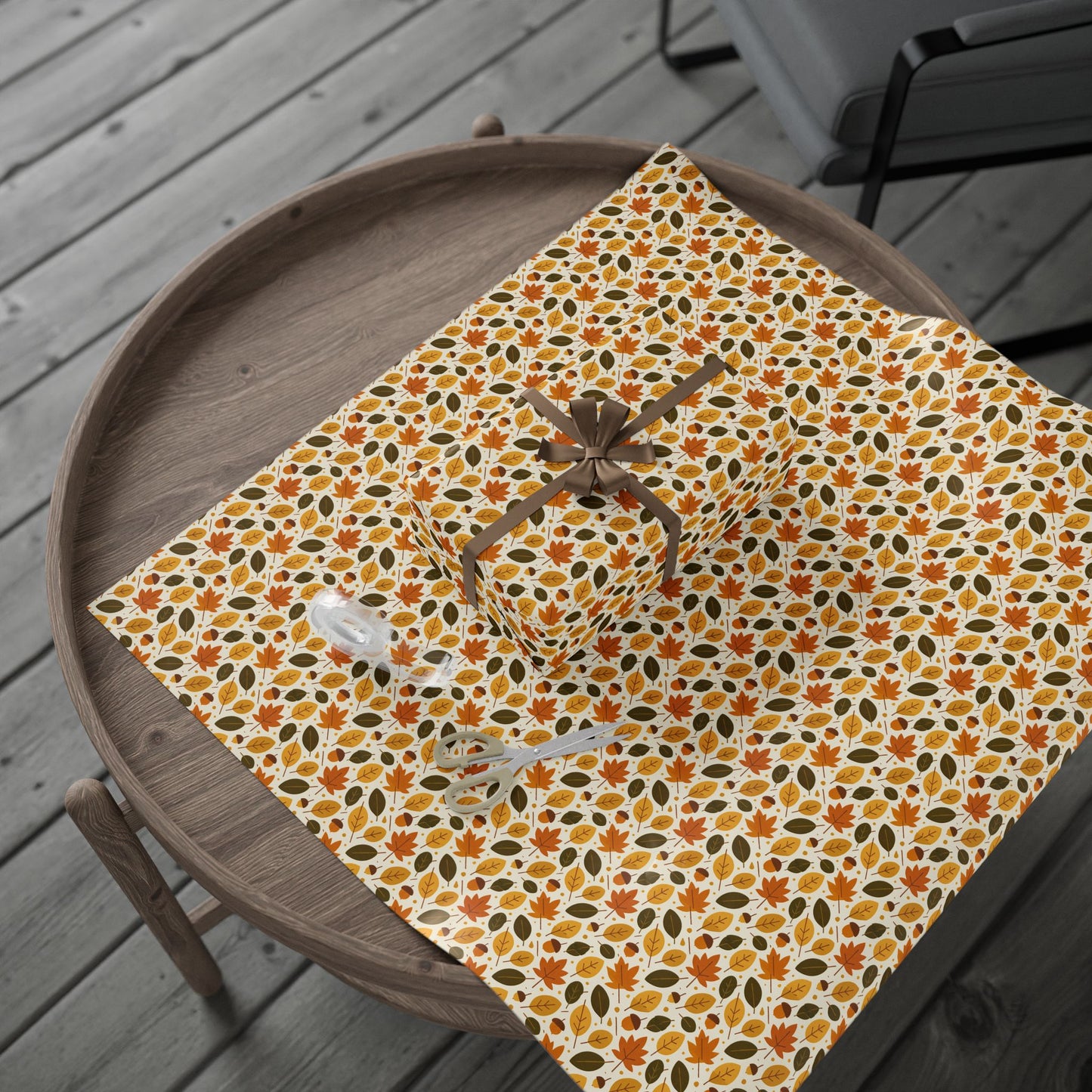 Autumn-Themed Wrapping Paper, Fall Leaves Gift Wrap, Seasonal Gift Wrapping, Eco-Friendly Wrap, Thanksgiving Party Supplies