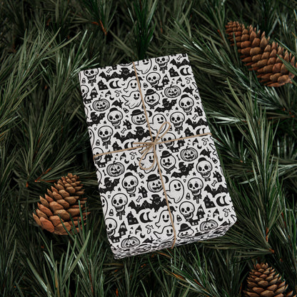 Stylish Wrapping Paper for Unique Gifts, Skull Print Gift Wrap, Halloween Party Supplies, Eco-Friendly Gift Wrapping, Home Decor Accent