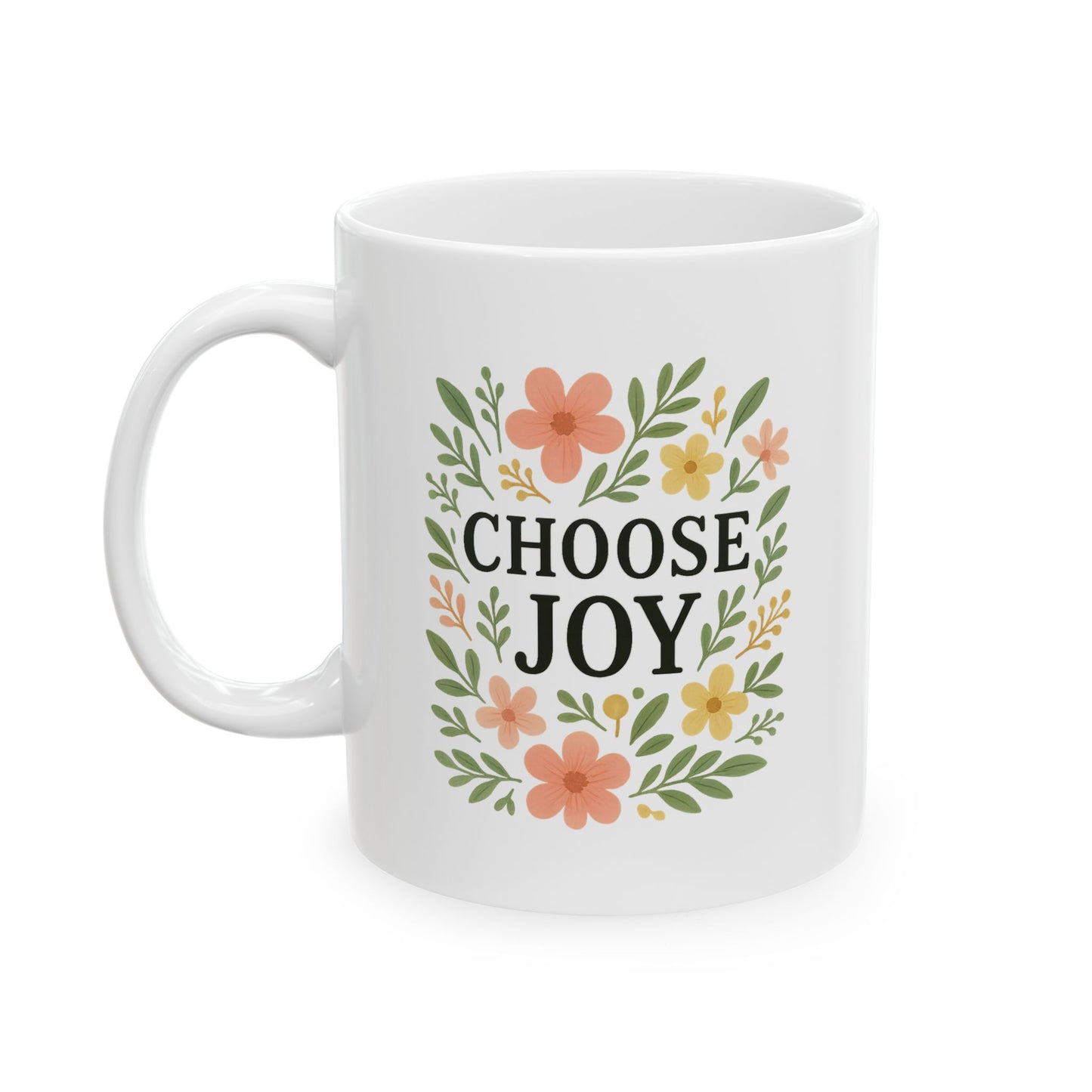 Choose Joy Floral Ceramic Mug