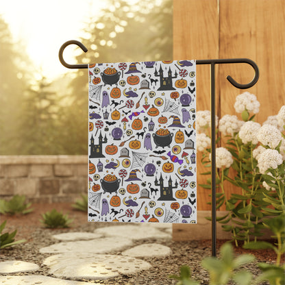 Halloween Garden Banner, Spooky Decor for Outdoors, Fall Lawn Flag, Seasonal Home Decor, Witchy Garden Flag
