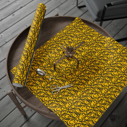 Stylish Wrapping Paper Roll, Unique Gift Wrap for Birthdays, Holidays, Anniversaries, DIY Crafts, Yellow Black Design