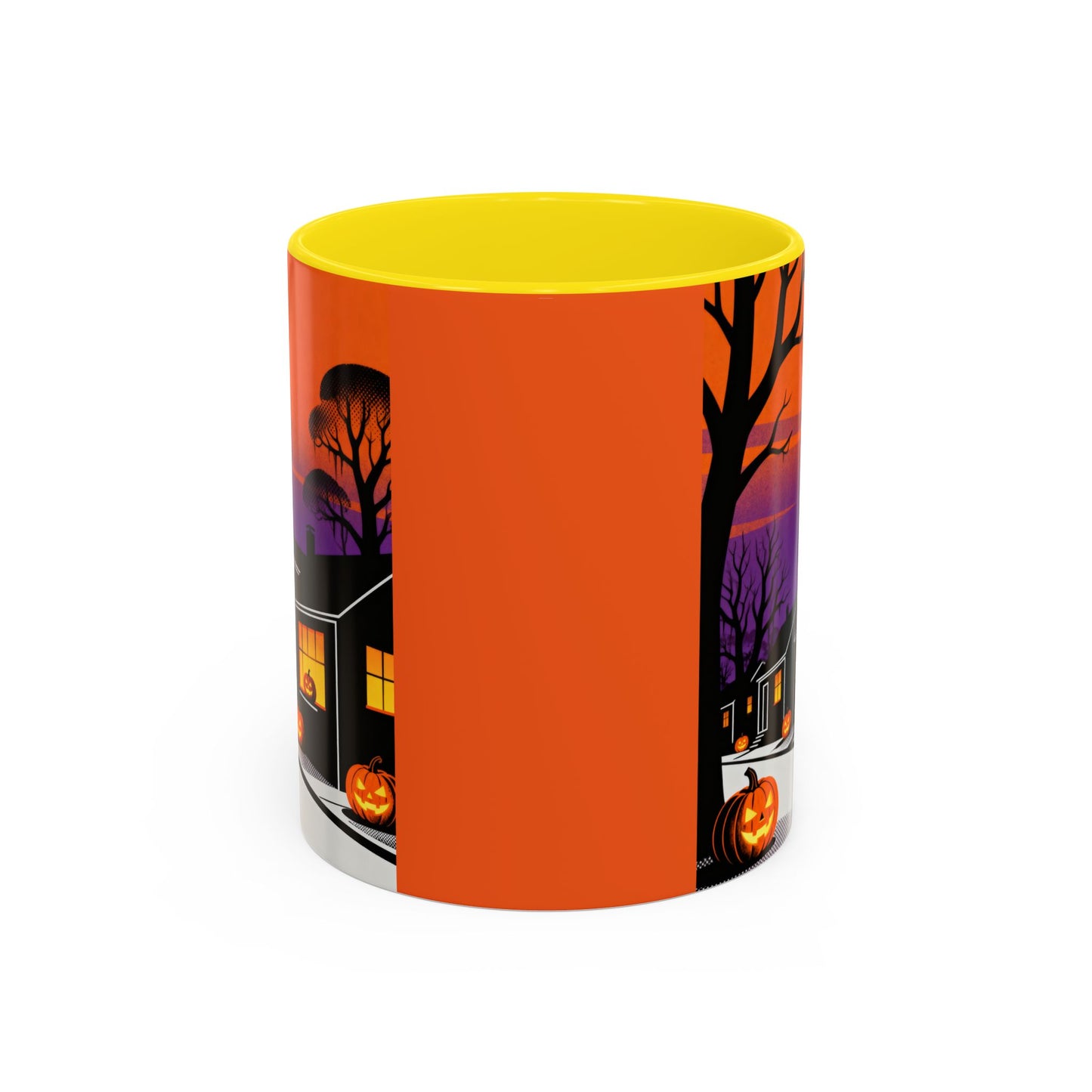 Halloween-Themed Accent Coffee Mug, Spooky Autumn Decor, Pumpkin Coffee Cup, Fall Gift, October Celebration
