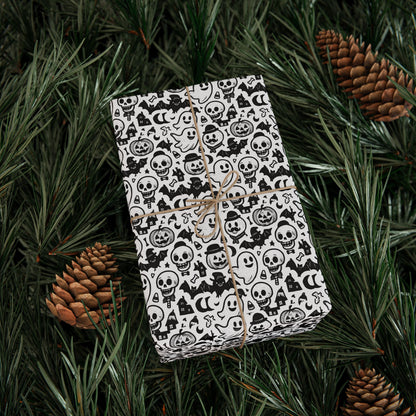 Stylish Wrapping Paper for Unique Gifts, Skull Print Gift Wrap, Halloween Party Supplies, Eco-Friendly Gift Wrapping, Home Decor Accent