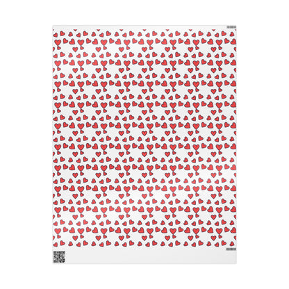 Festive Heart Wrapping Paper, Valentine's Gift Wrap, Love Bows, Holiday Decor, Cute Gift Packaging, Party Supplies