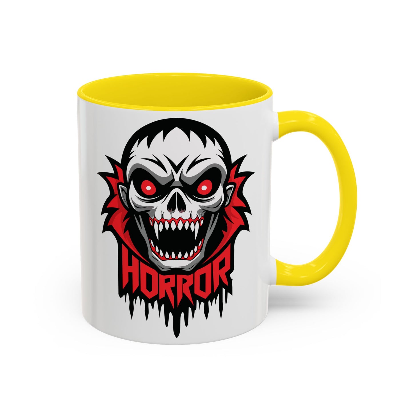 Horror-Themed Coffee Mug, Unique Gift for Halloween Lovers, Scary Decor, Black Accented Mug, Gothic Drinkware, Spooky Kitchenware