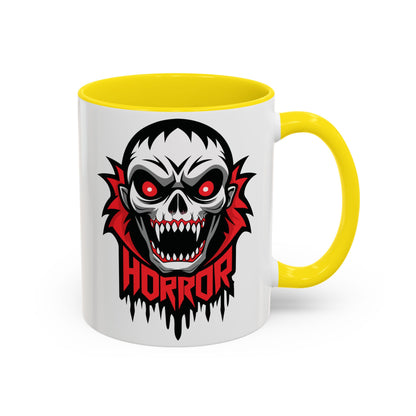 Horror-Themed Coffee Mug, Unique Gift for Halloween Lovers, Scary Decor, Black Accented Mug, Gothic Drinkware, Spooky Kitchenware