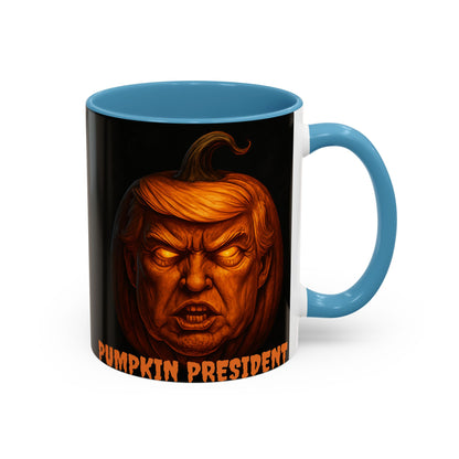 Halloween Pumpkin President Mug, Fun Gift for Coffee Lovers, Spooky Decor, Trick or Treat, Autumn Vibes, Unique Collectible