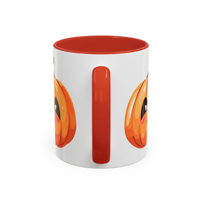 Cute Pumpkin Accent Coffee Mug for Fall, Halloween Decor, Gift for Coffee Lovers, Autumn Kitchenware, Seasonal Drinkware