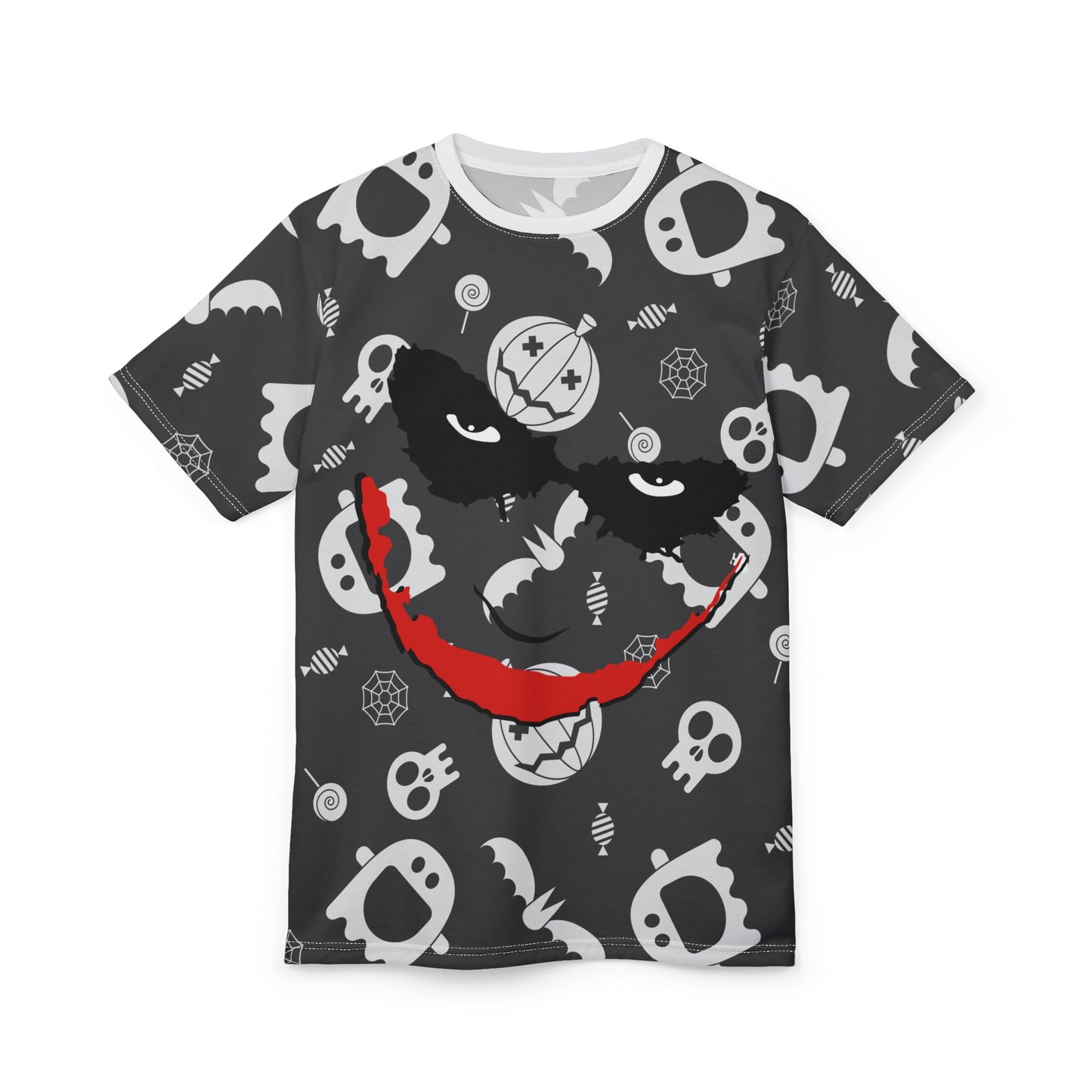 Gothic Joker Graphic Tee, Spooky Casual Shirt, Unisex Halloween Apparel, Unique Gift for Fans, Festival Wear, Dark Aesthetic