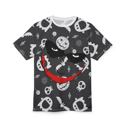 Gothic Joker Graphic Tee, Spooky Casual Shirt, Unisex Halloween Apparel, Unique Gift for Fans, Festival Wear, Dark Aesthetic