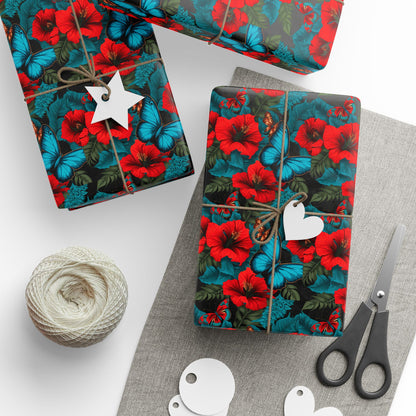 Vibrant Floral Wrapping Paper, Gift Wrap for Birthdays, Holidays, Celebrations, Unique Home Decor, Craft Projects