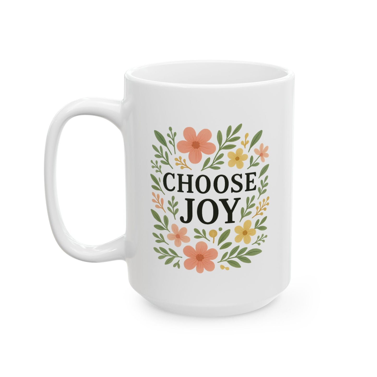 Choose Joy Floral Ceramic Mug